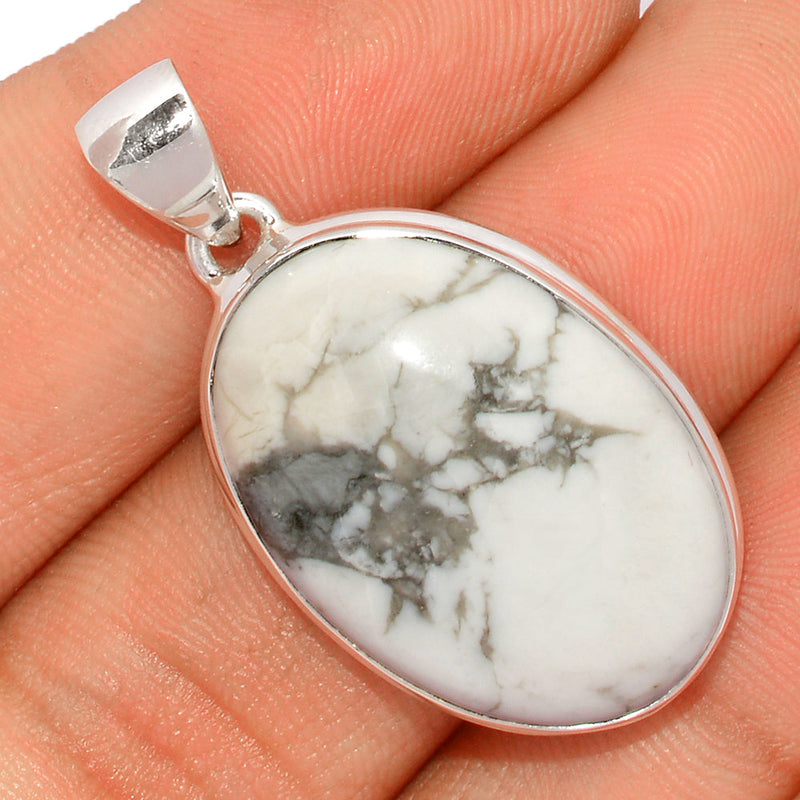 1.5" White Howlite Pendants - WHOP593