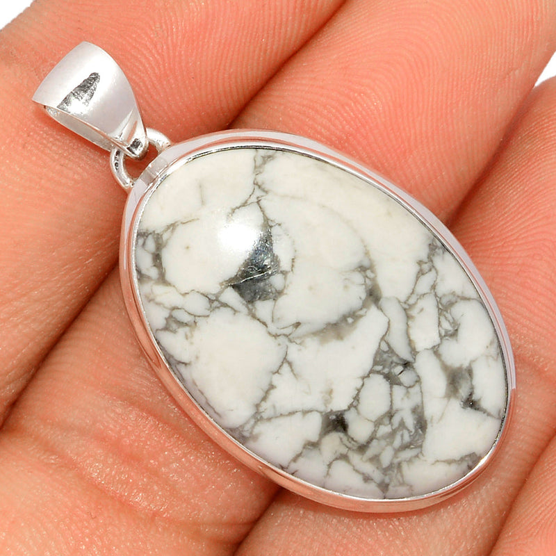 1.7" White Howlite Pendants - WHOP595