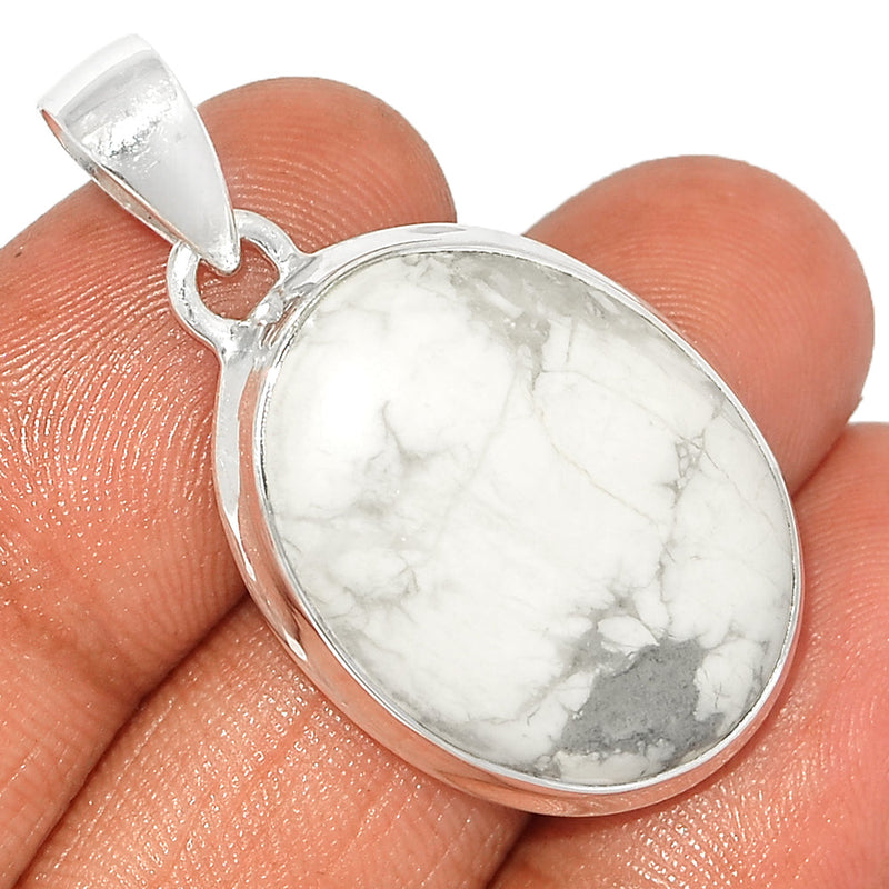 1.6" White Howlite Pendants - WHOP728