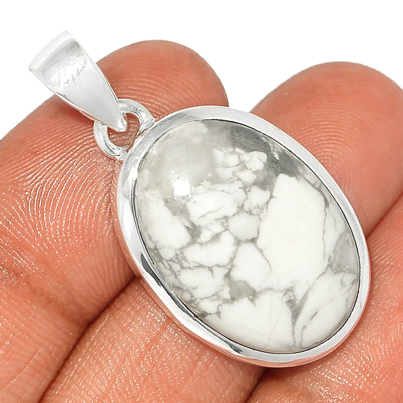 1.5" White Howlite Pendants - WHOP735