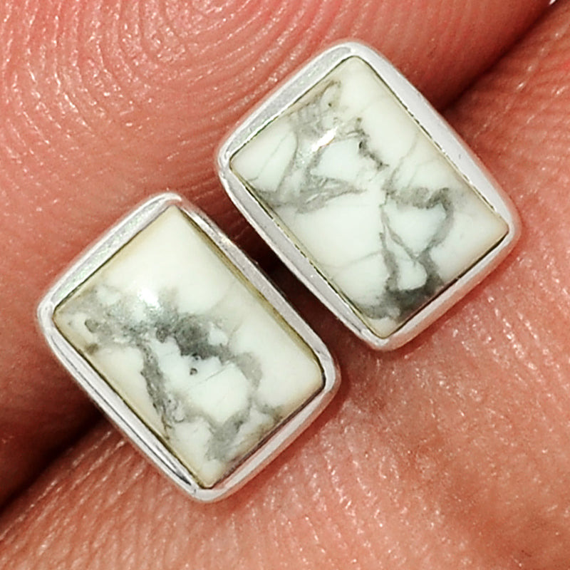 White Howlite Studs - WHOS8