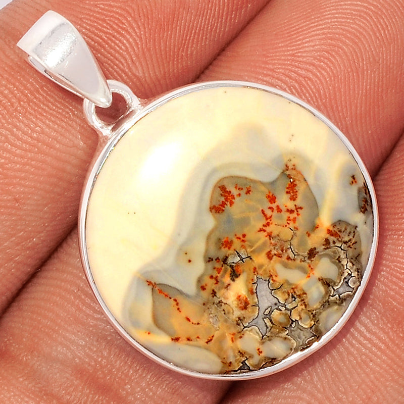 1.3" White Malingo Jasper Pendants - WMJP152