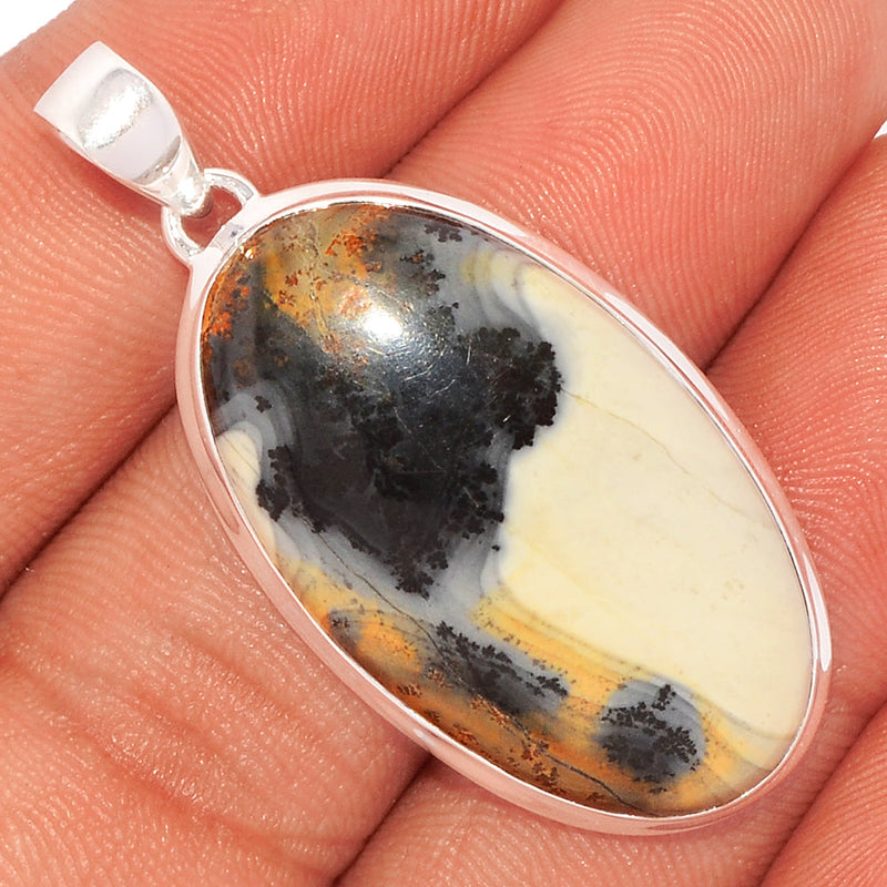 1.8" White Malingo Jasper Pendants - WMJP159