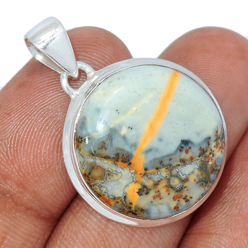 1.2" White Malingano Jasper Pendants - WMJP325