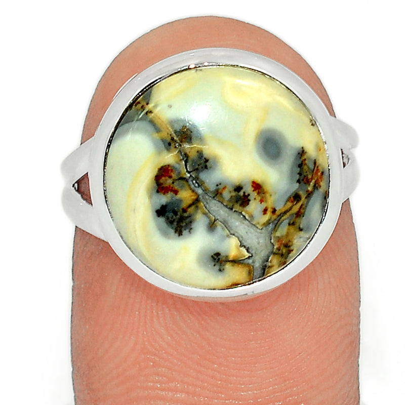 White Malingano Jasper Ring - WMJR281