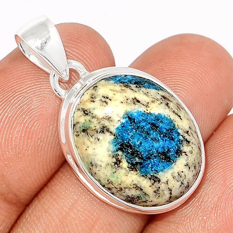 1.3" K2 Blue (Azurite In Quartz) Pendants - K2P1253