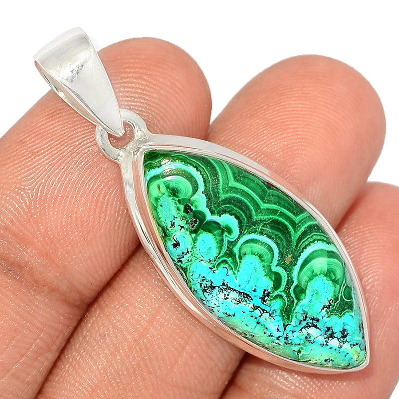 1.7" Malachite In Chrysocolla Pendants - MICP1824