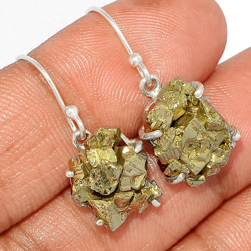 1.1" Claw - Mexican Pyrite Druzy Earrings - PYDE245